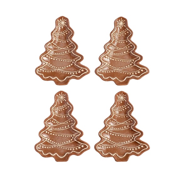 NIB Pottery Barn Gingerbread Tree Plates - Set of 4 - Picture 3 of 5